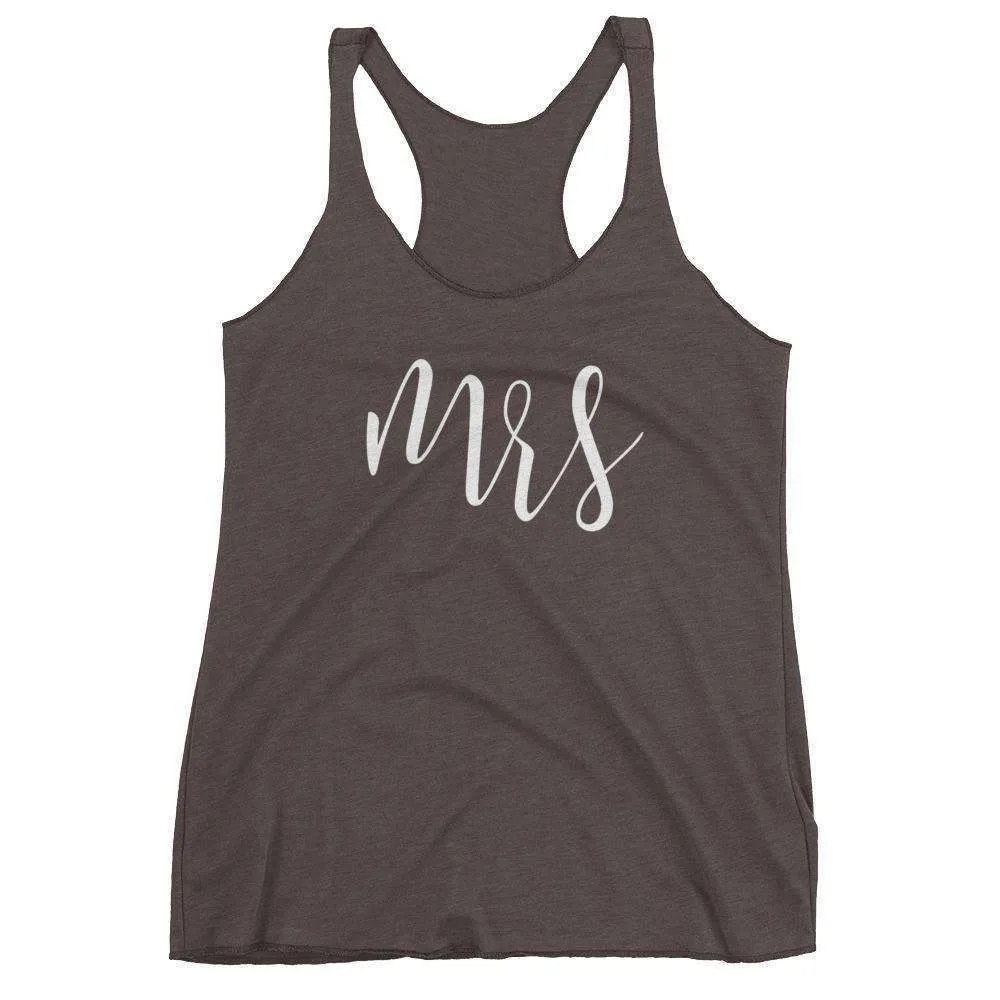Women's "Mrs" Racerback Tank Top - Script