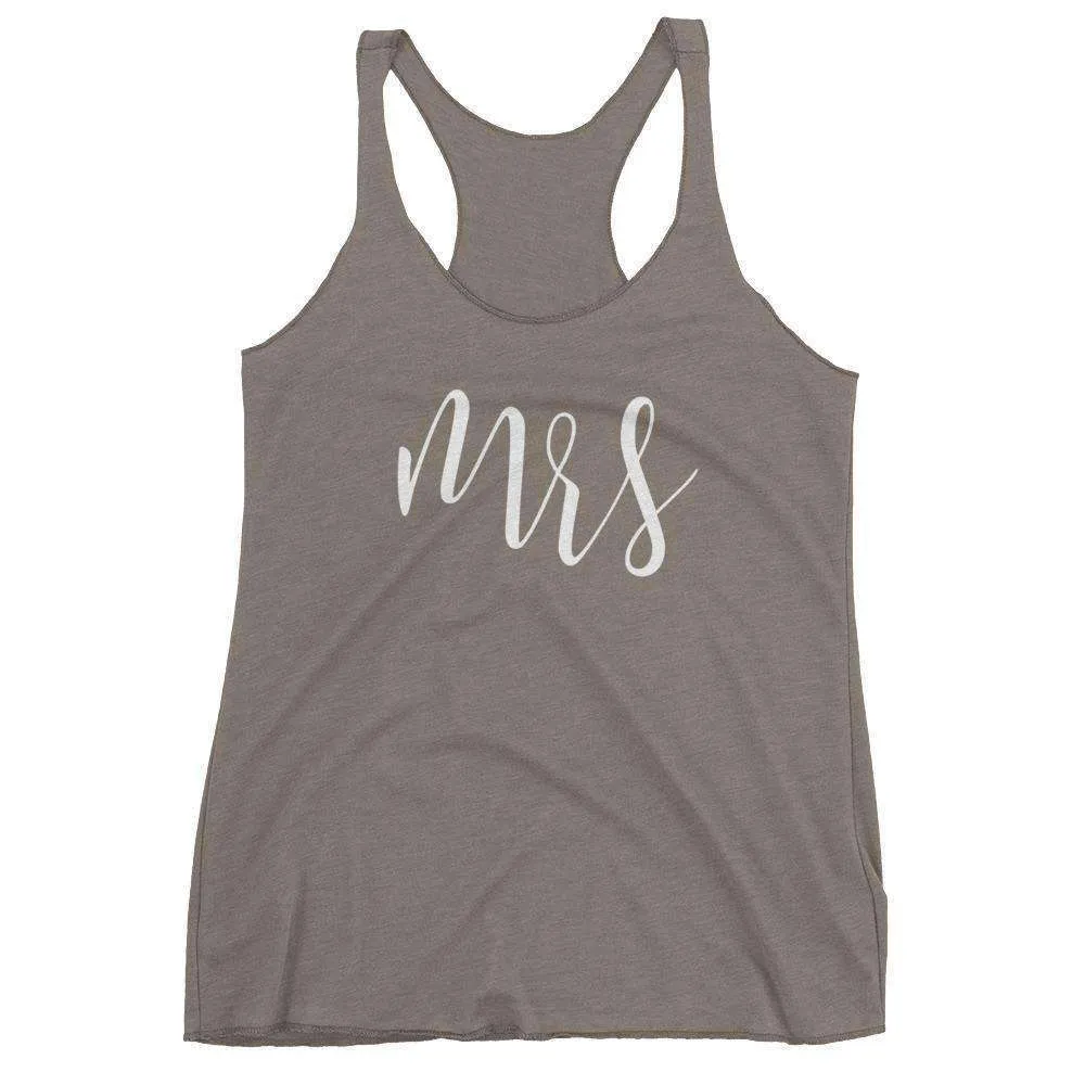 Women's "Mrs" Racerback Tank Top - Script
