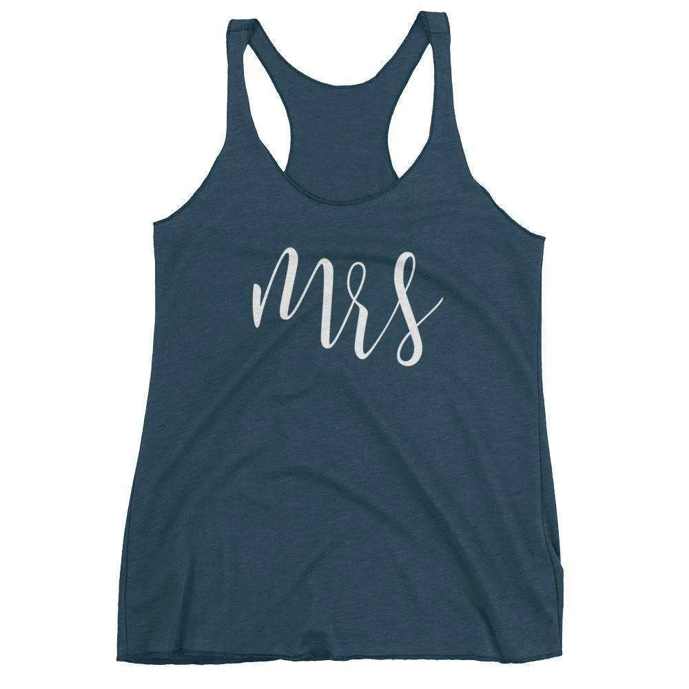Women's "Mrs" Racerback Tank Top - Script