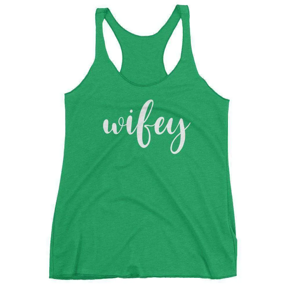 Women's "Wifey" Racerback Tank Top - Chunky Script