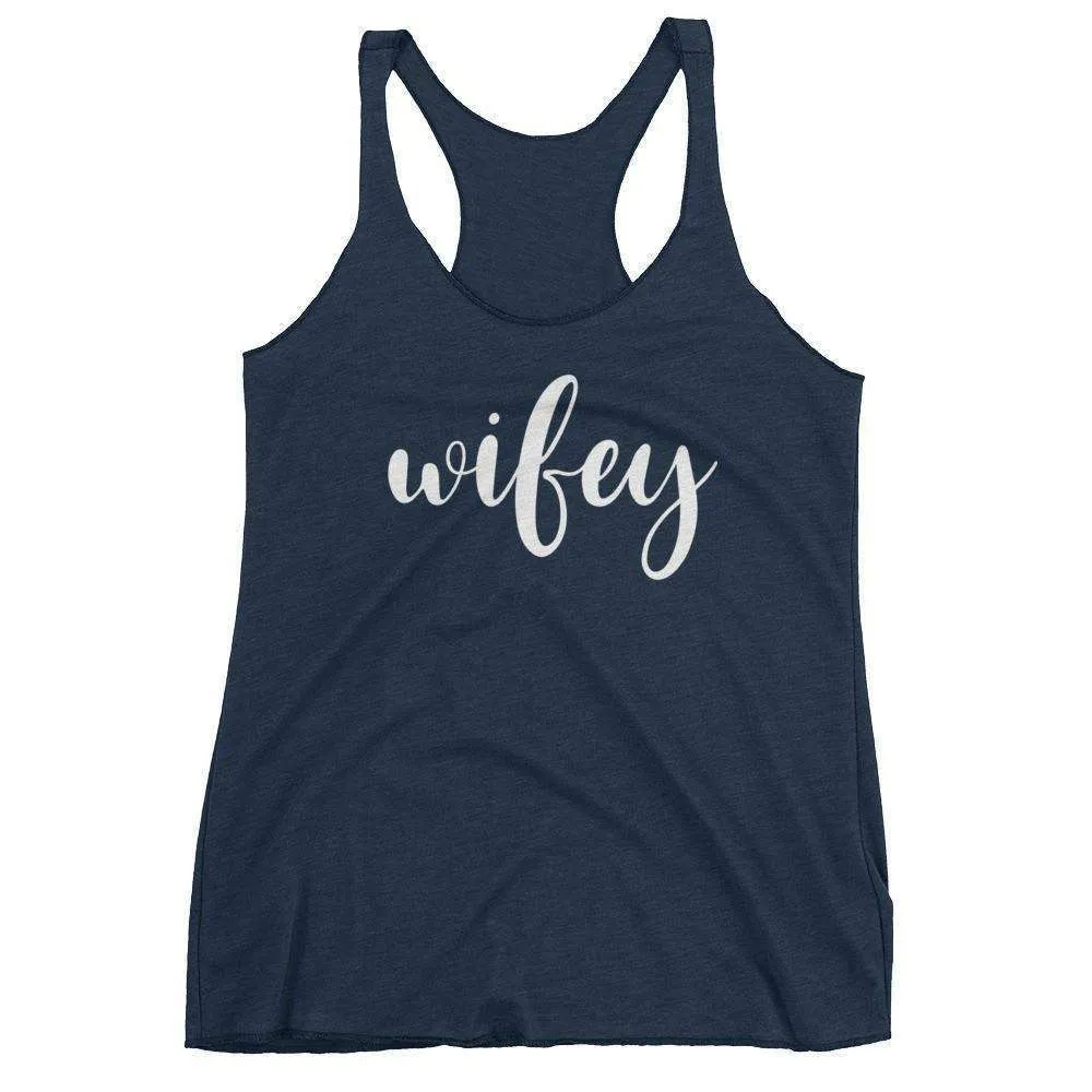 Women's "Wifey" Racerback Tank Top - Chunky Script