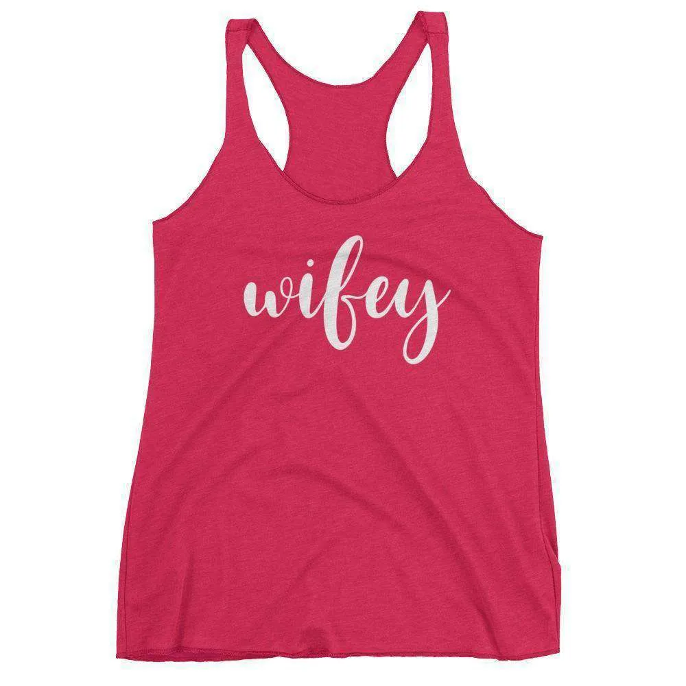 Women's "Wifey" Racerback Tank Top - Chunky Script