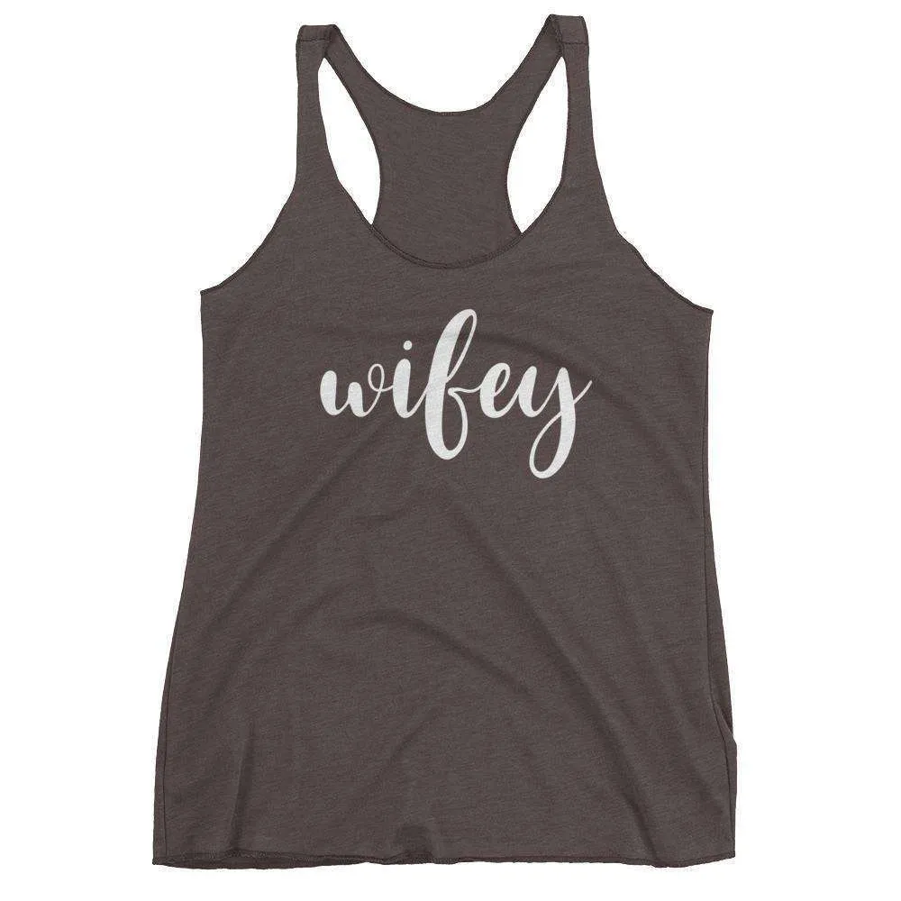 Women's "Wifey" Racerback Tank Top - Chunky Script