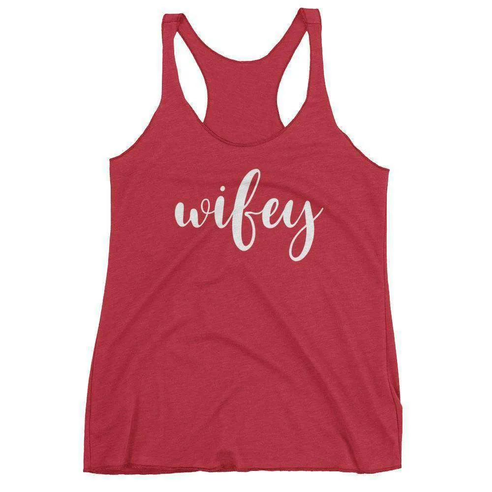 Women's "Wifey" Racerback Tank Top - Chunky Script