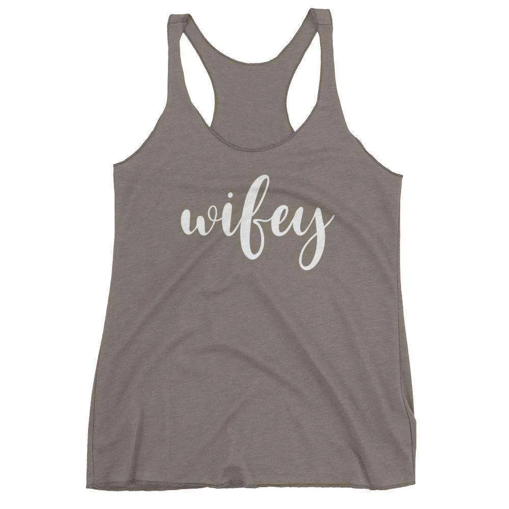 Women's "Wifey" Racerback Tank Top - Chunky Script