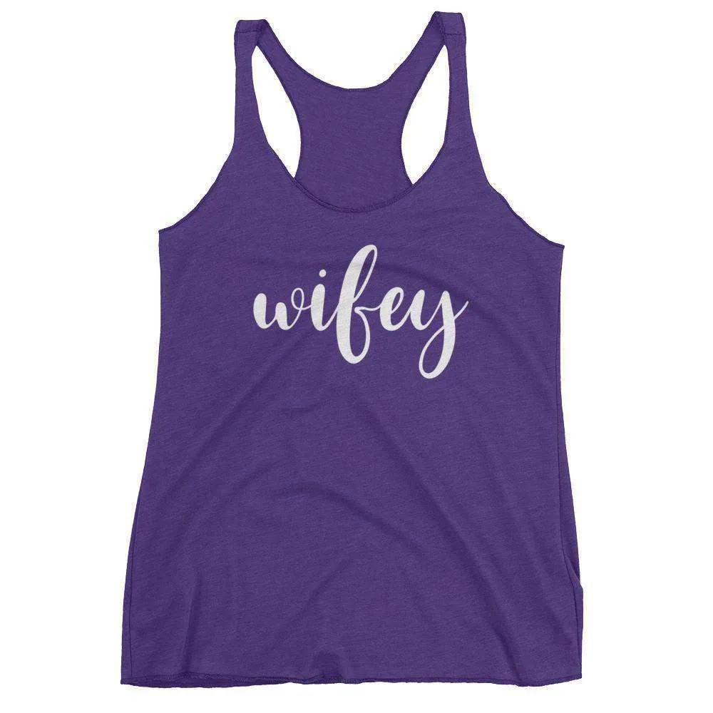 Women's "Wifey" Racerback Tank Top - Chunky Script