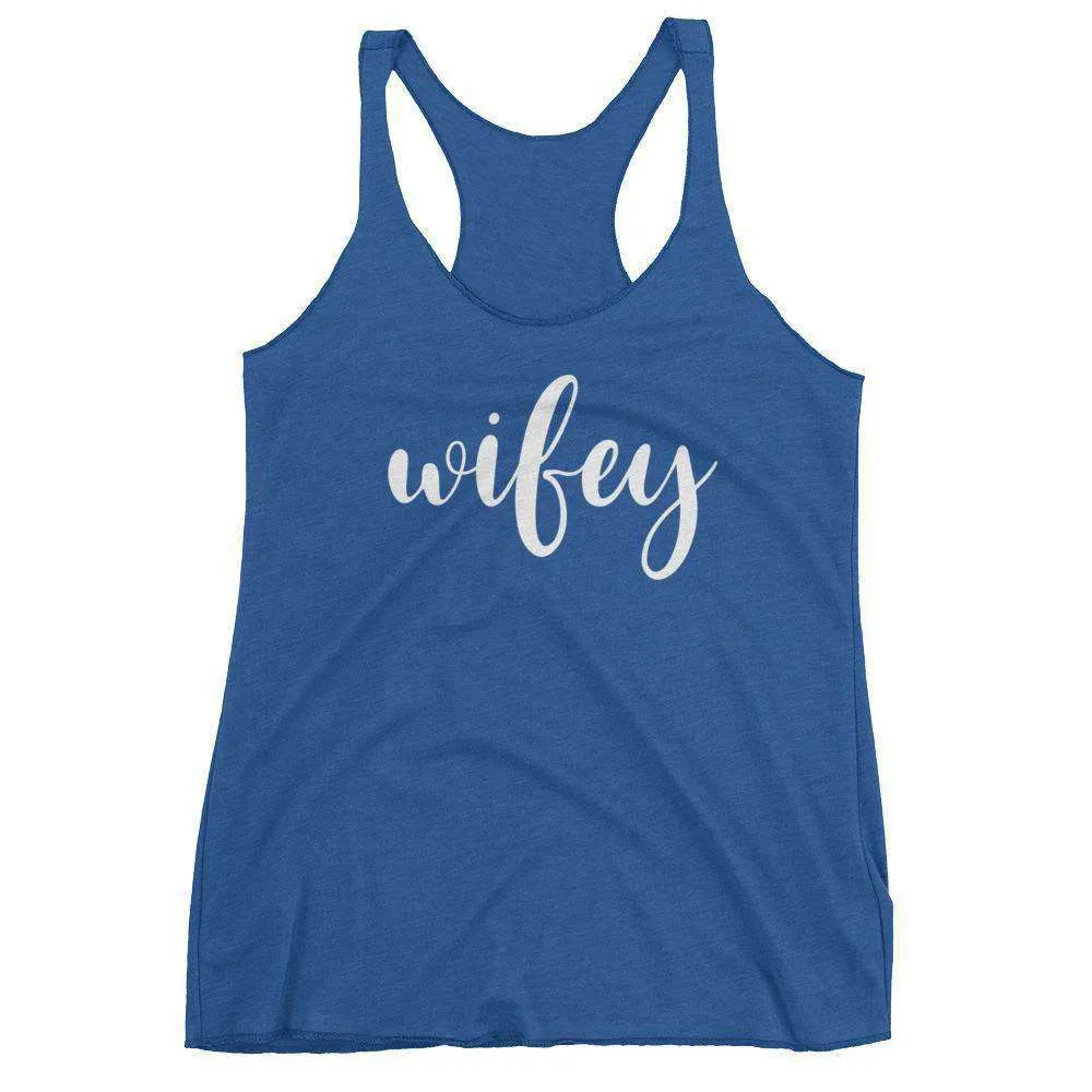Women's "Wifey" Racerback Tank Top - Chunky Script