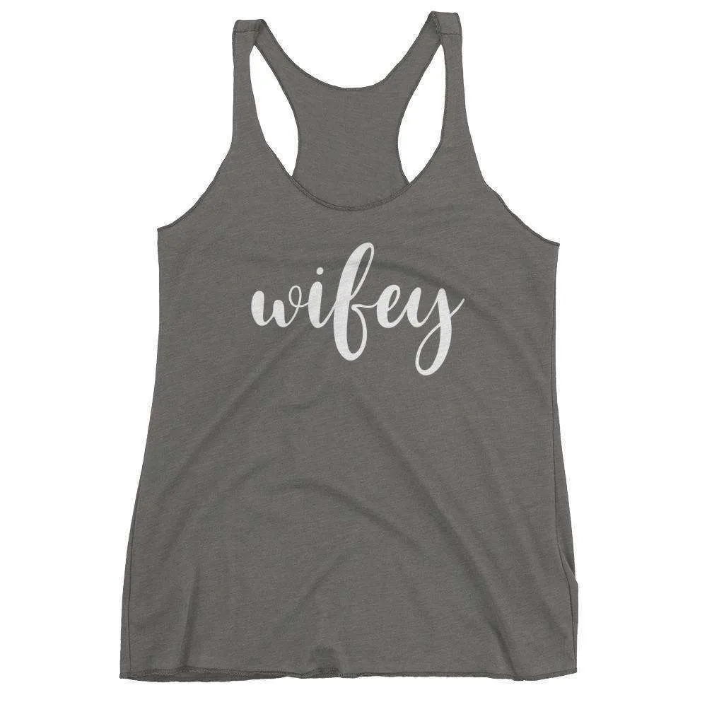 Women's "Wifey" Racerback Tank Top - Chunky Script