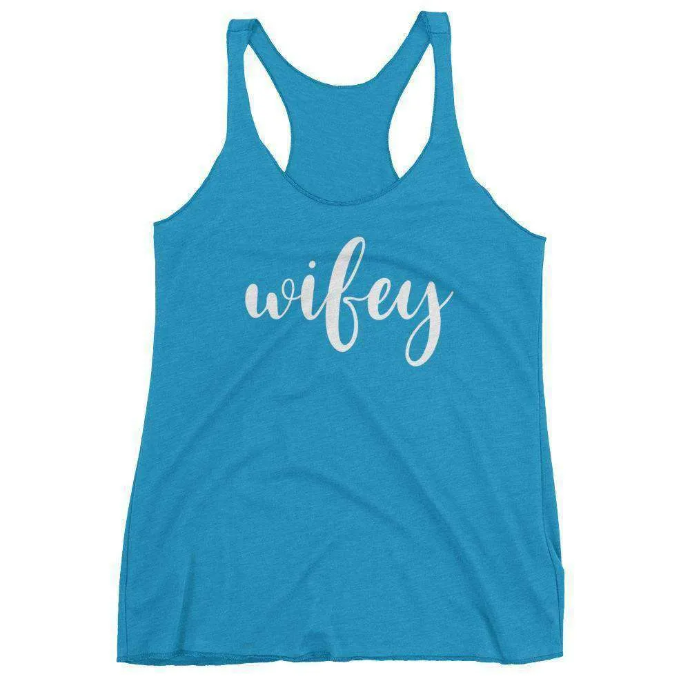 Women's "Wifey" Racerback Tank Top - Chunky Script