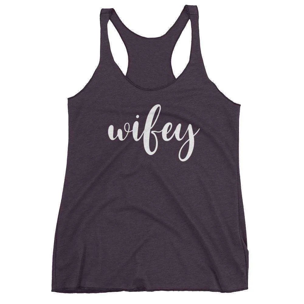 Women's "Wifey" Racerback Tank Top - Chunky Script