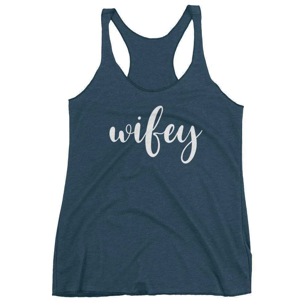 Women's "Wifey" Racerback Tank Top - Chunky Script