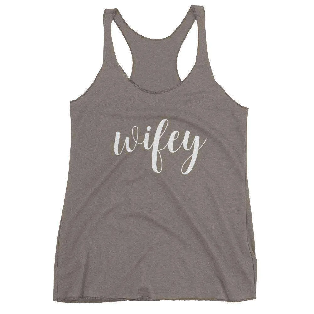 Women's "Wifey" Racerback Tank Top - Sweet Script