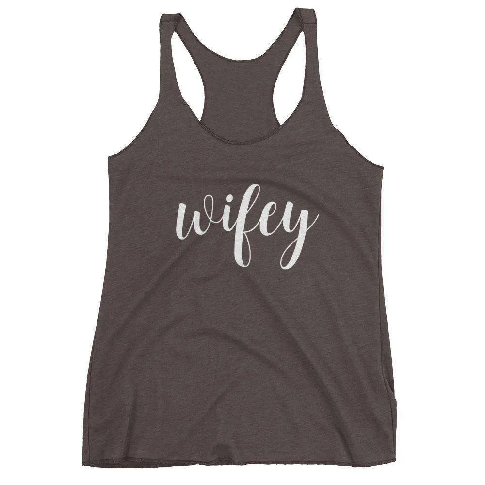 Women's "Wifey" Racerback Tank Top - Sweet Script