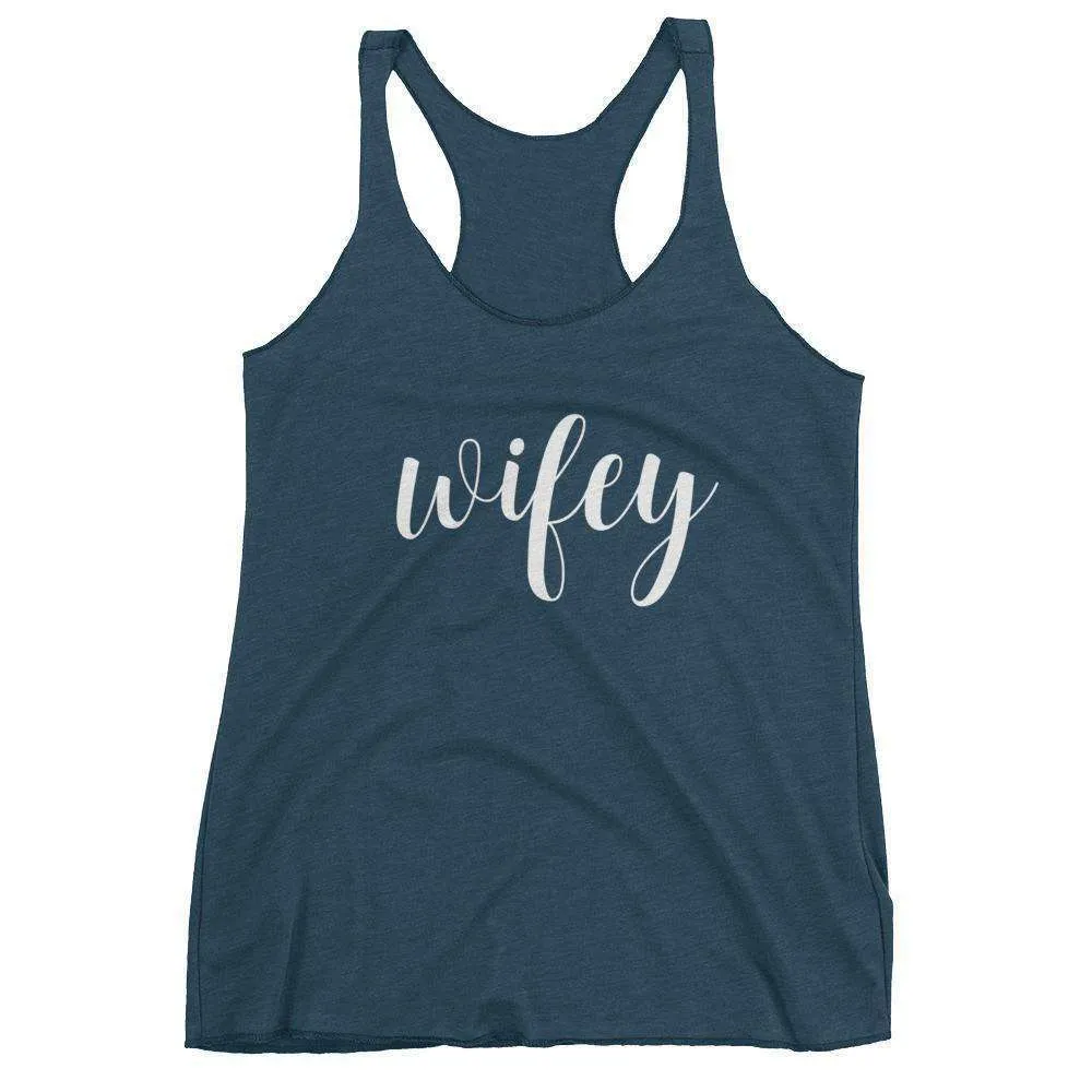 Women's "Wifey" Racerback Tank Top - Sweet Script
