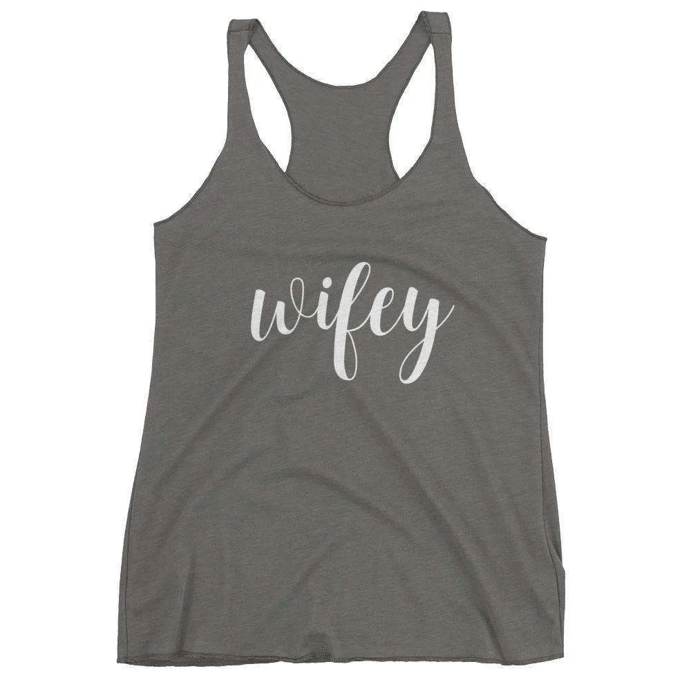 Women's "Wifey" Racerback Tank Top - Sweet Script