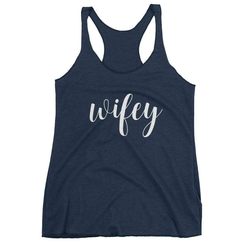 Women's "Wifey" Racerback Tank Top - Sweet Script