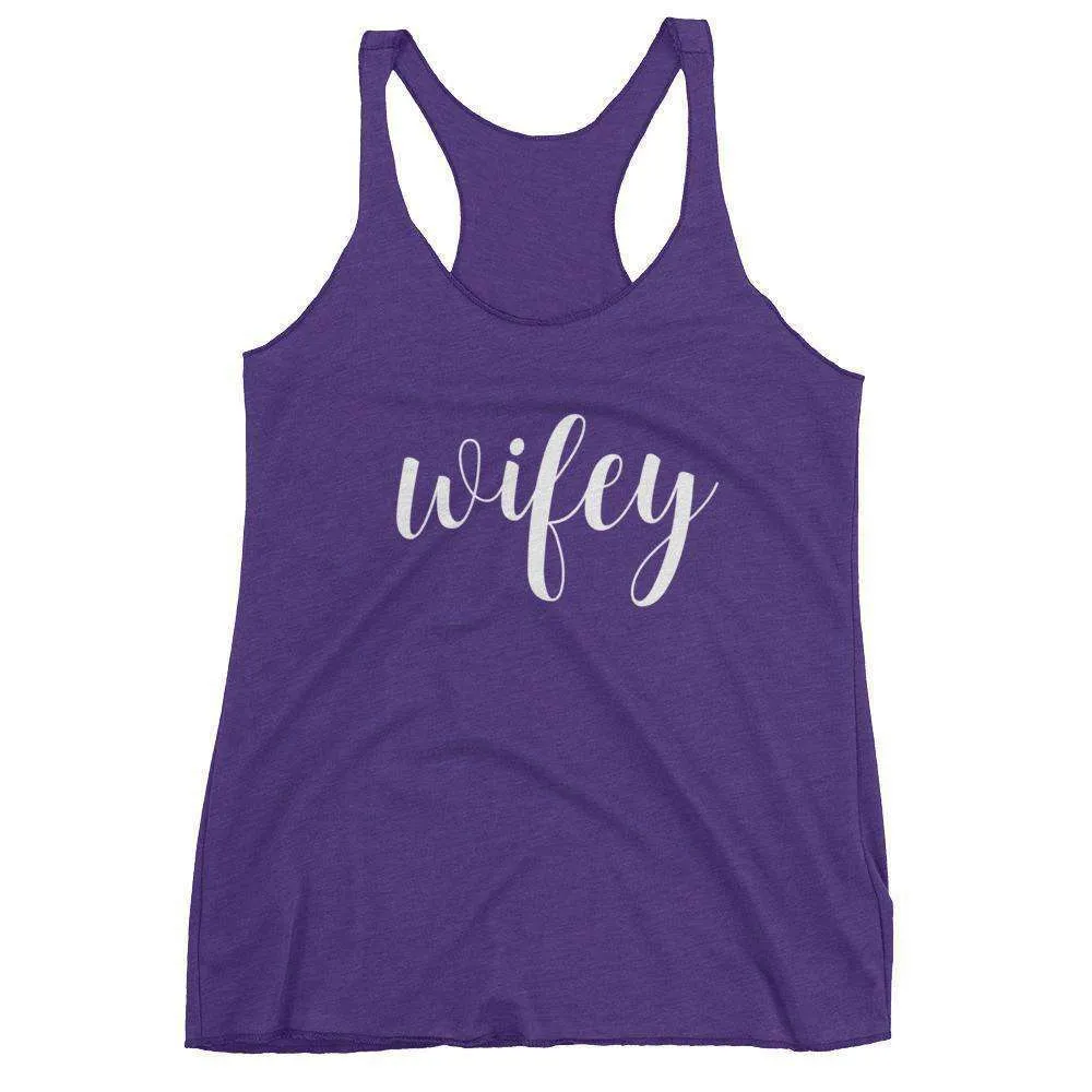 Women's "Wifey" Racerback Tank Top - Sweet Script
