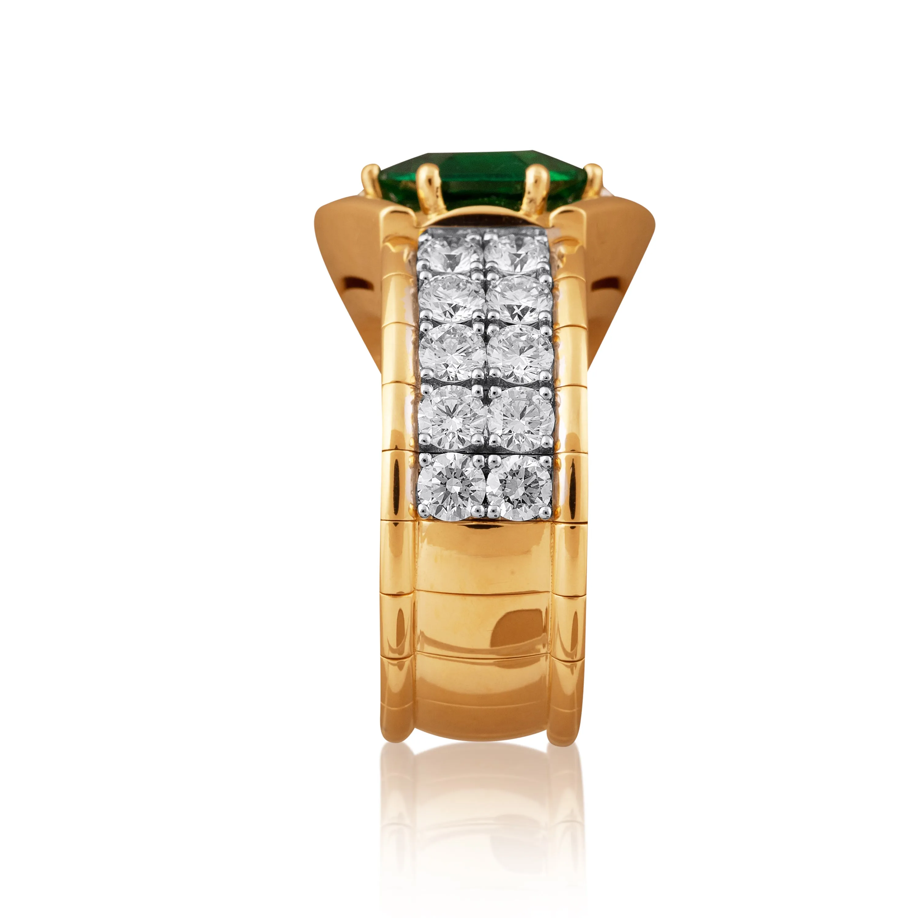 Xpandable™ diamond, sapphire and emerald ring
