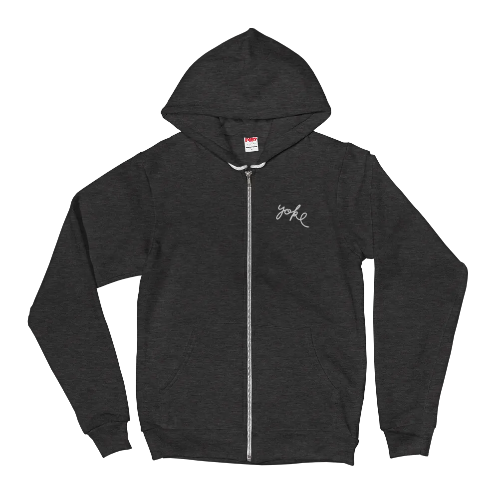 Yoke & Co. Script Zip Up Hoodie