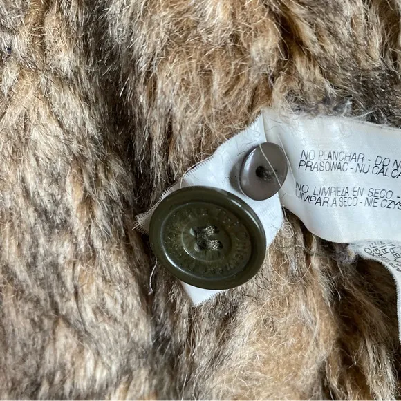 Zara fur Parka Jacket Olive Green Size XS