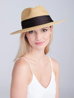 Zina Hat in Tan/Black
